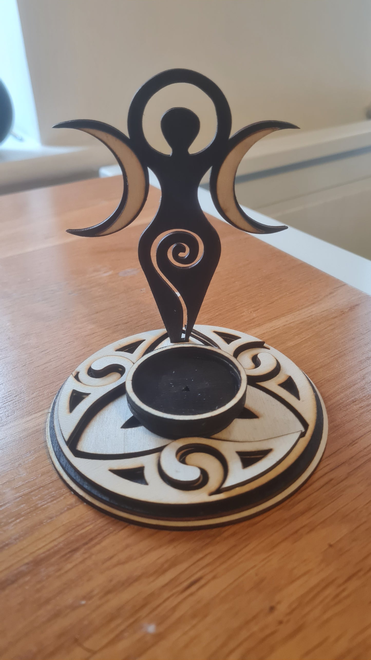 Moon Goddess Tea Light Holder / Incense Stick Holder