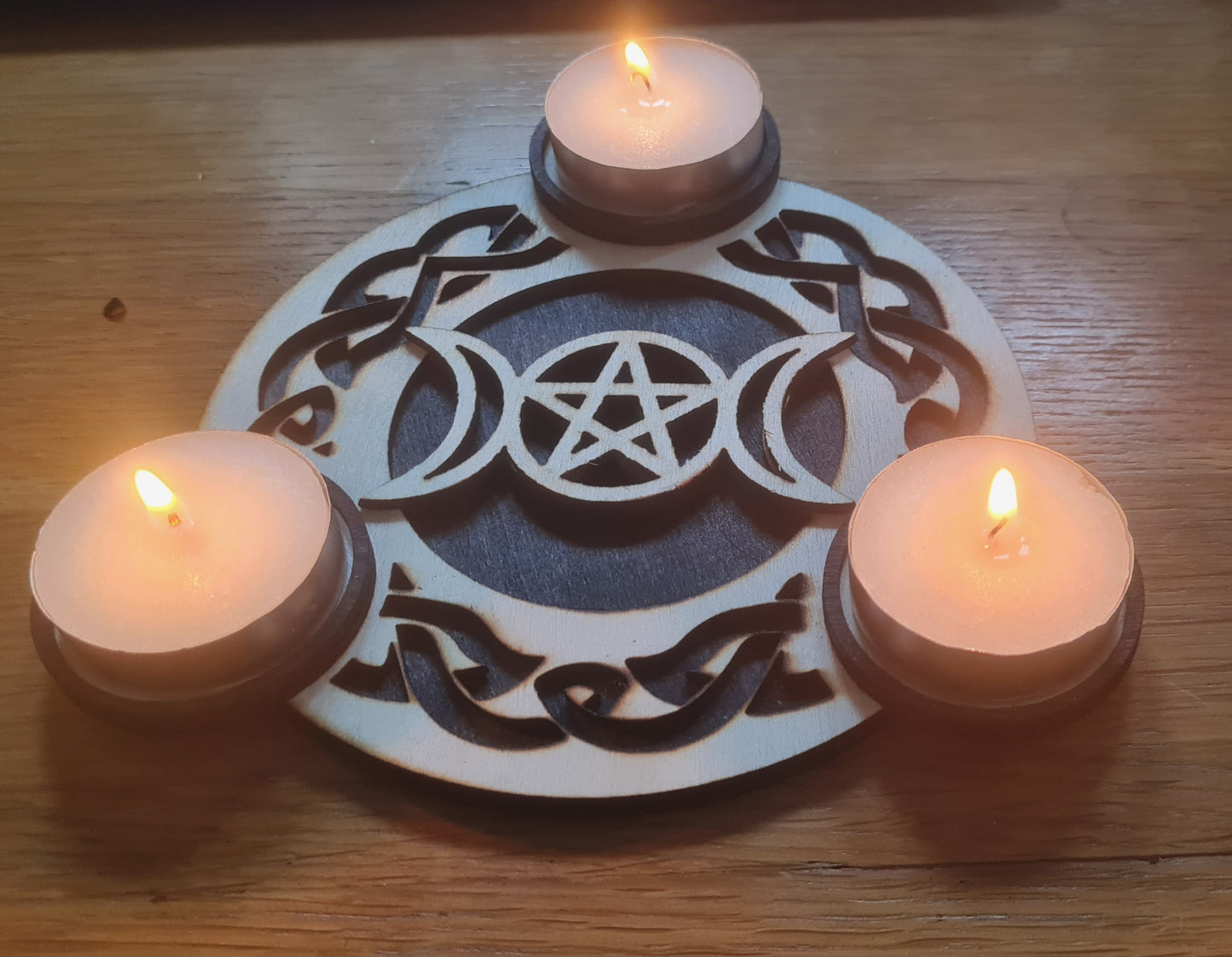 Triple Moon Tea Light Holder
