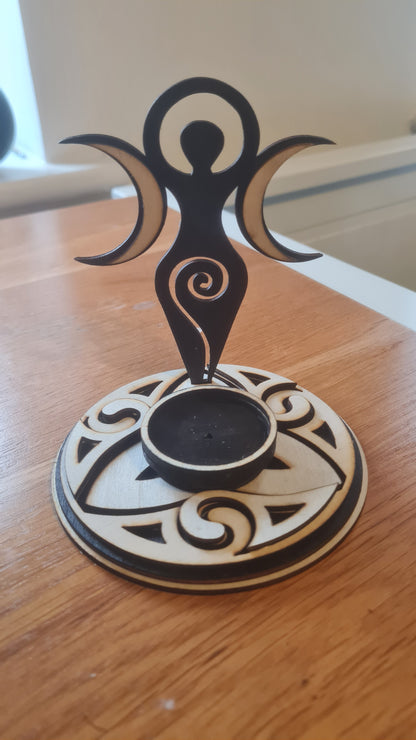 Moon Goddess Tea Light Holder / Incense Stick Holder