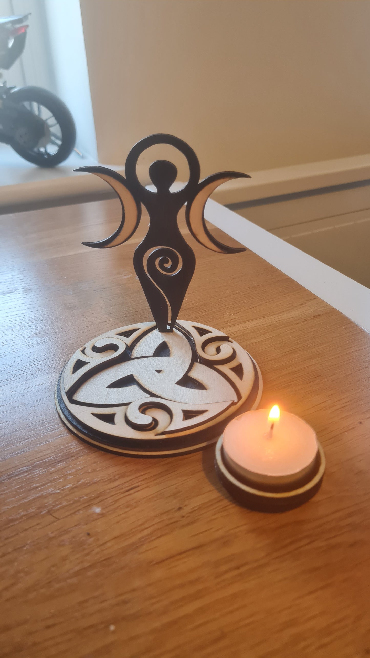 Moon Goddess Tea Light Holder / Incense Stick Holder