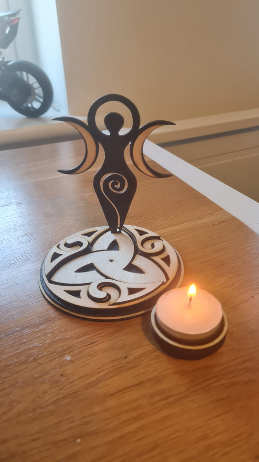 Moon Goddess Tea Light Holder / Incense Stick Holder