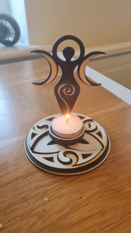 Moon Goddess Tea Light Holder / Incense Stick Holder