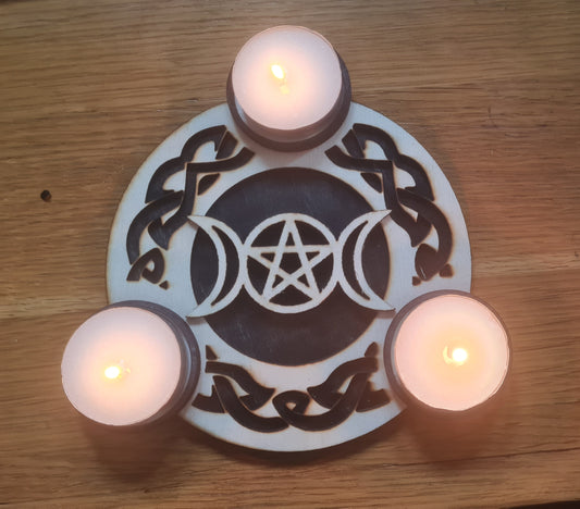 Triple Moon Tea Light Holder
