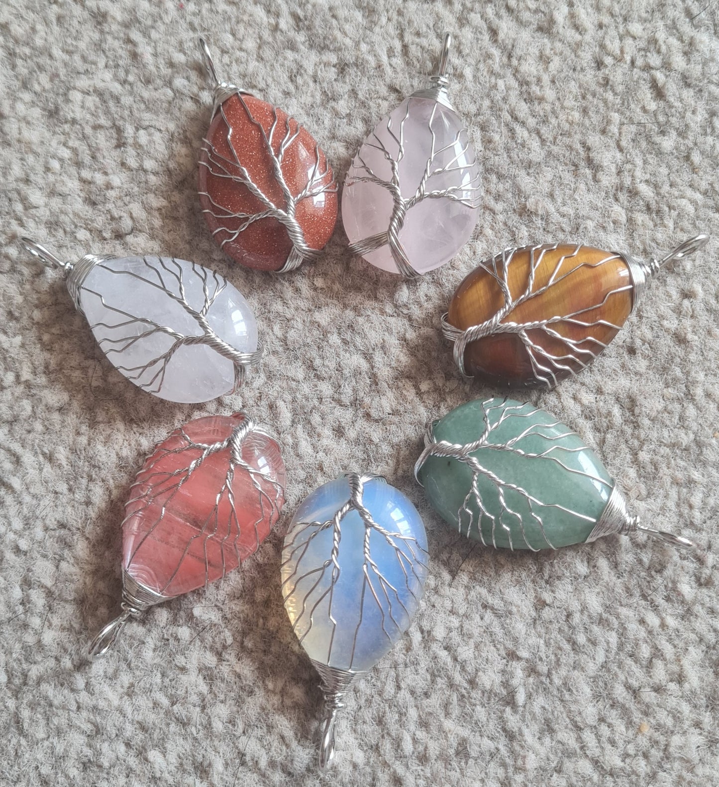 Gem Stone Tree Of Life Pendant
