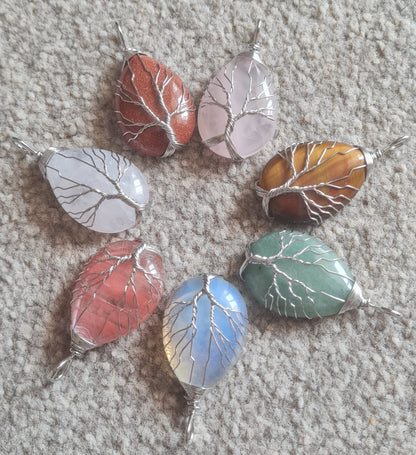 Gem Stone Tree Of Life Pendant