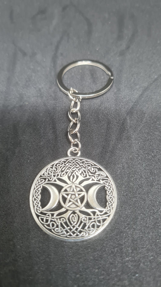 Tree Of Life & Triple Moon Keyring